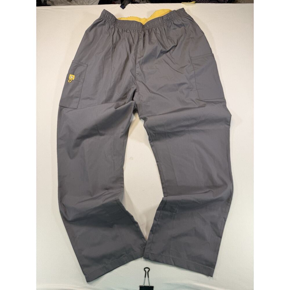 WonderWink Origins Scrub Pants 2XT Gray Yellow Medical Uniform NWT Tall